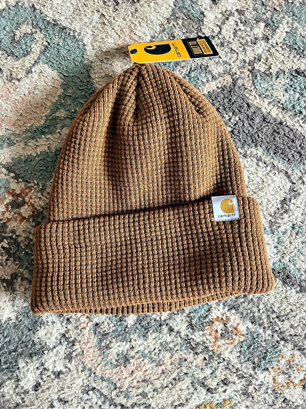 Carhartt waffle  Knit Watch Cap Beanie Brown one size NWT